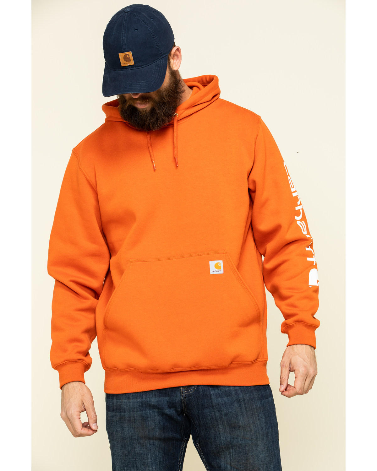 Orange carhartt hoodie clearance