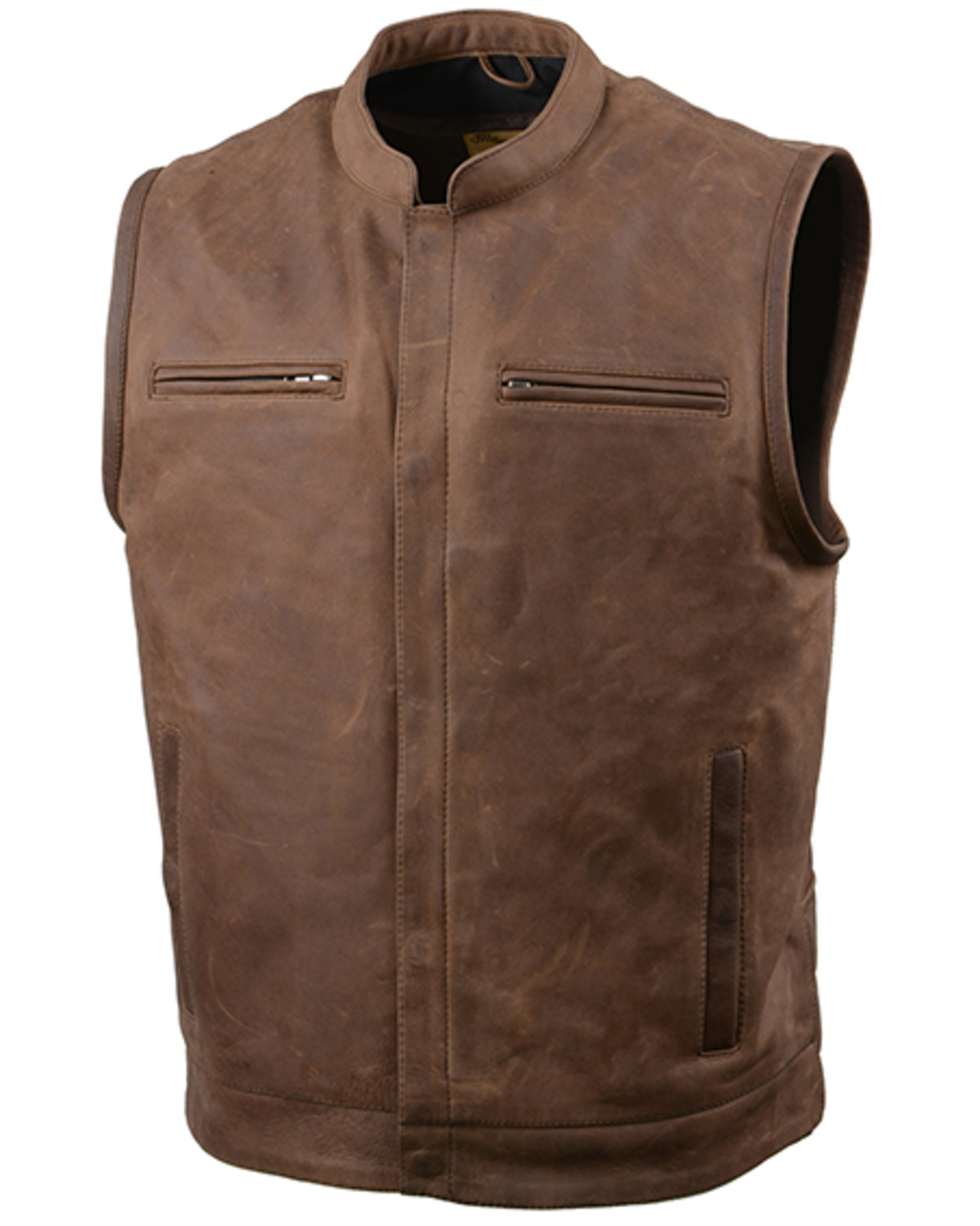 Milwaukee Leather Men's Rustler Concealed Carry Vintage Motorcycle Leather Vest
