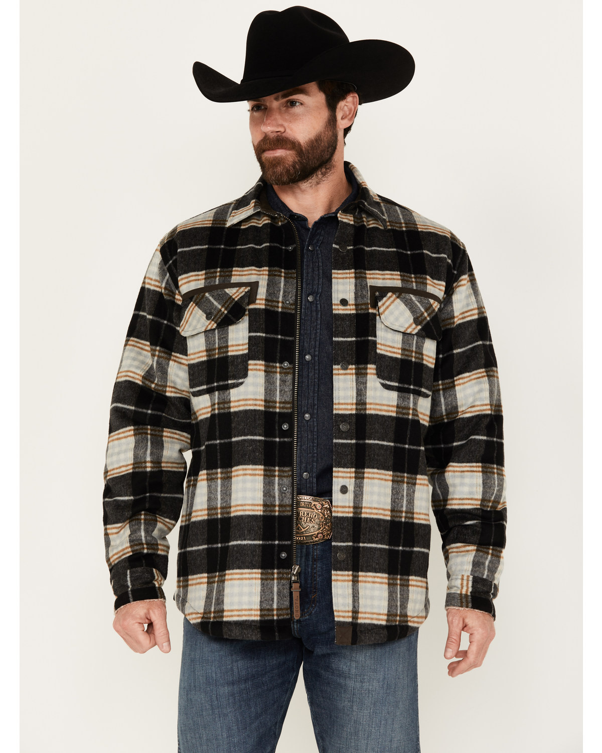 Dakota Grizzly Men s Plaid Print Burke Wool Sherpa Lined Zip Jacket Pueblo Mall