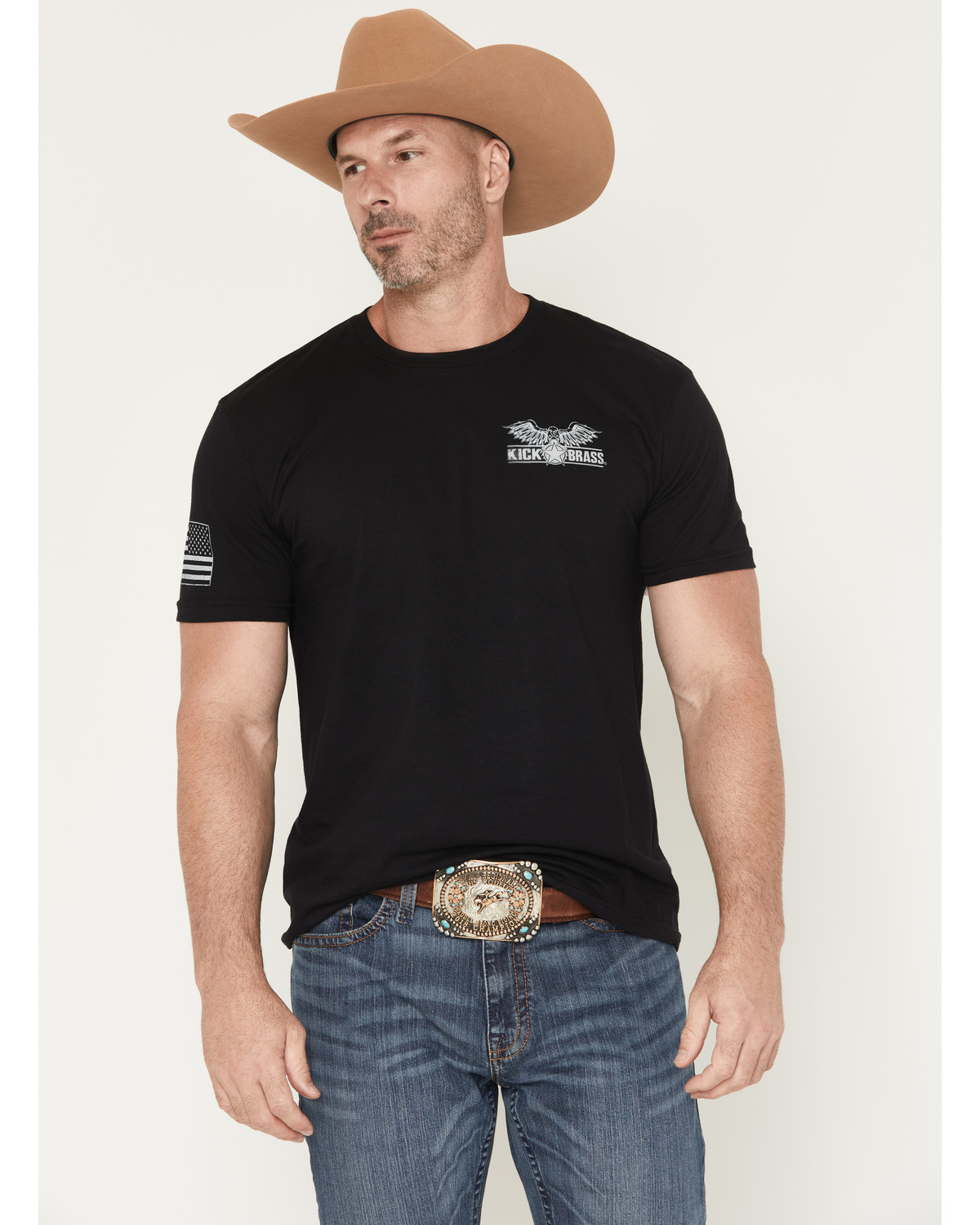 Kick Brass Men's For God and Country Short Sleeve Graphic T-Shirt