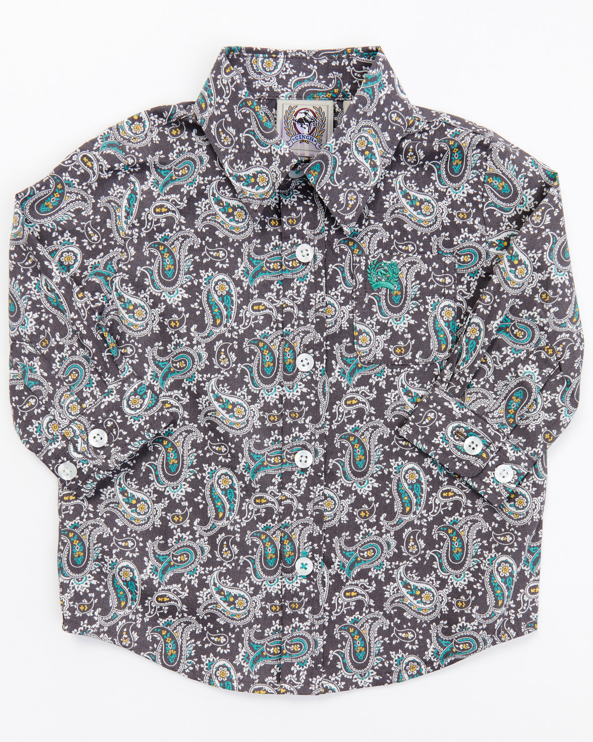 Cinch Infant Boys' Paisley Print Long Sleeve Button-Down Western Shirt