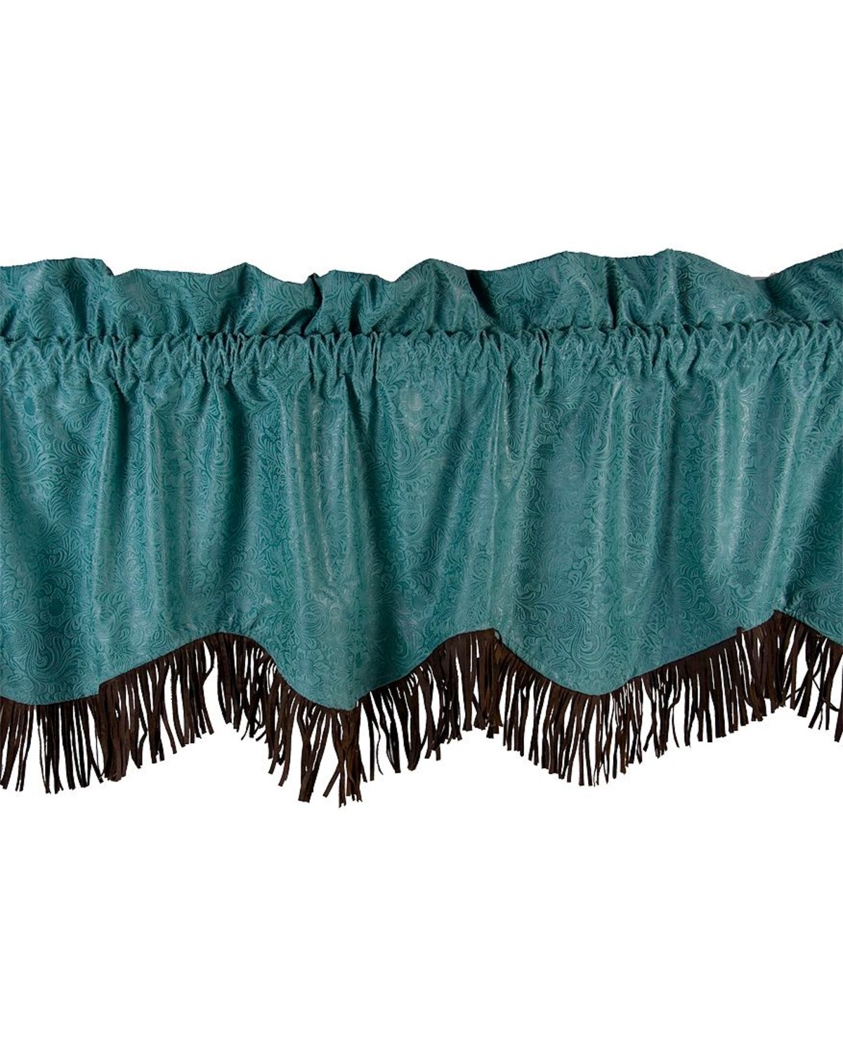 Cheyenne Faux Tooled Leather Window Valance Curtains, Drapes & Valances