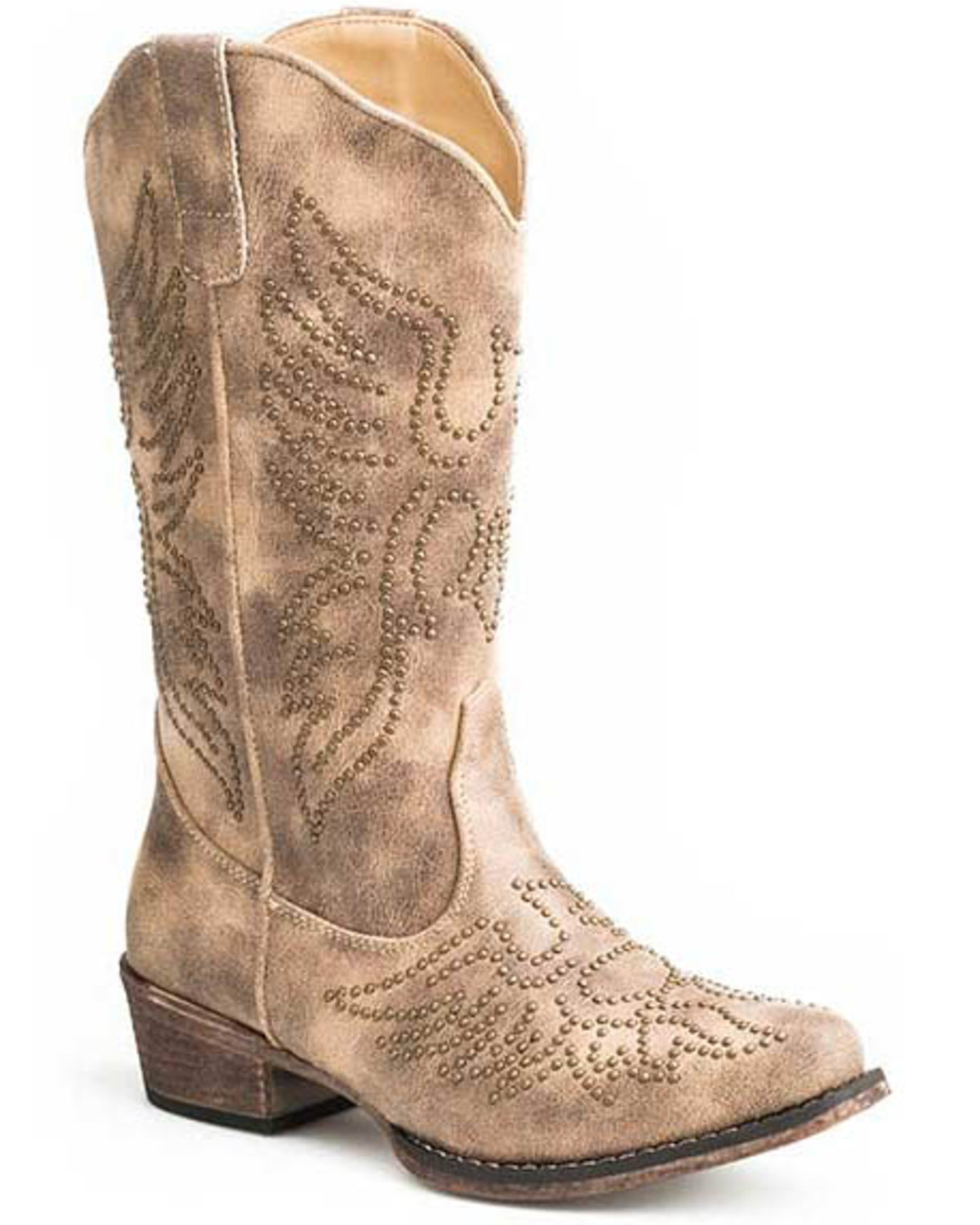 western boots beige