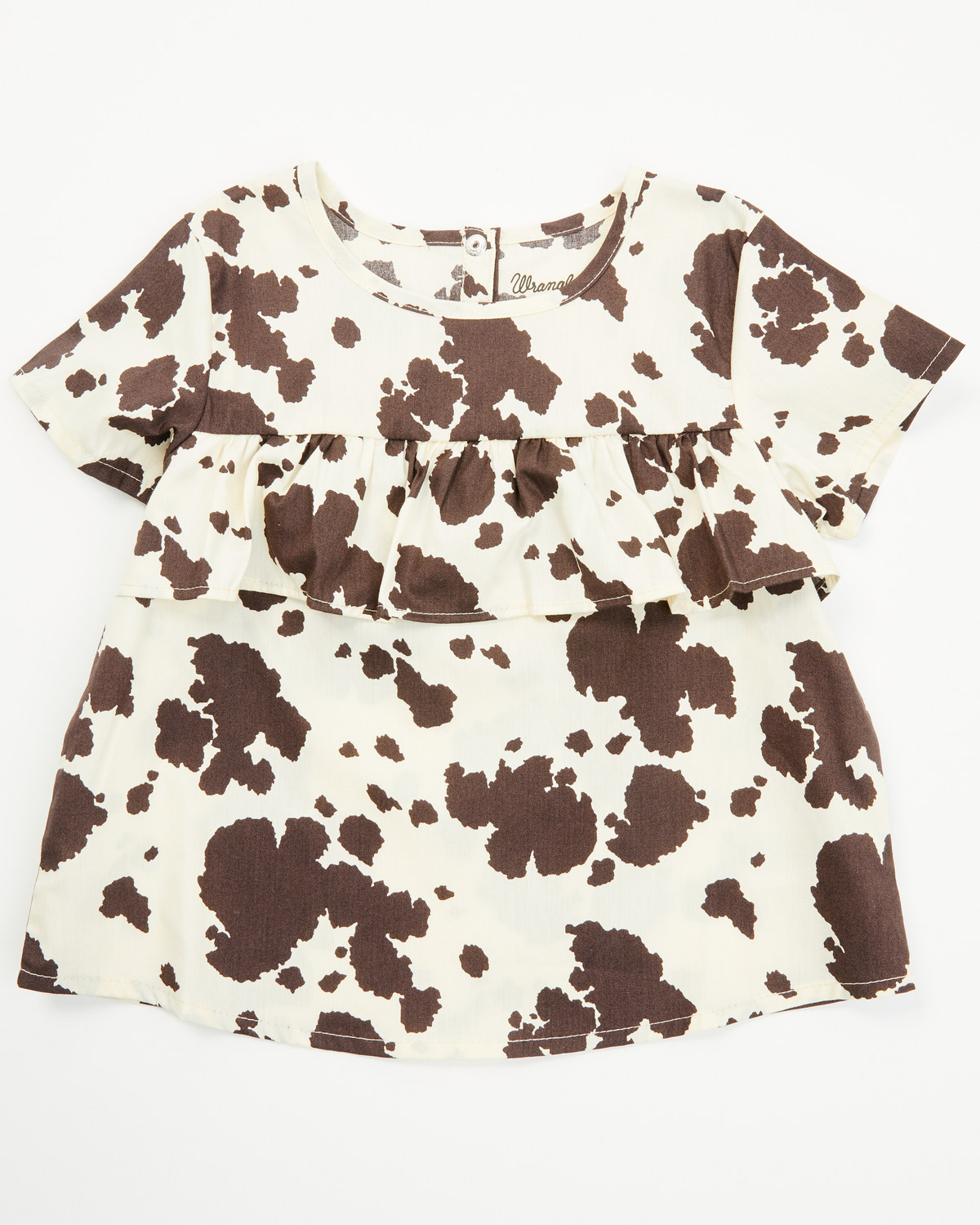Wrangler Toddler Girls' Cow Print Short Sleeve Shirt