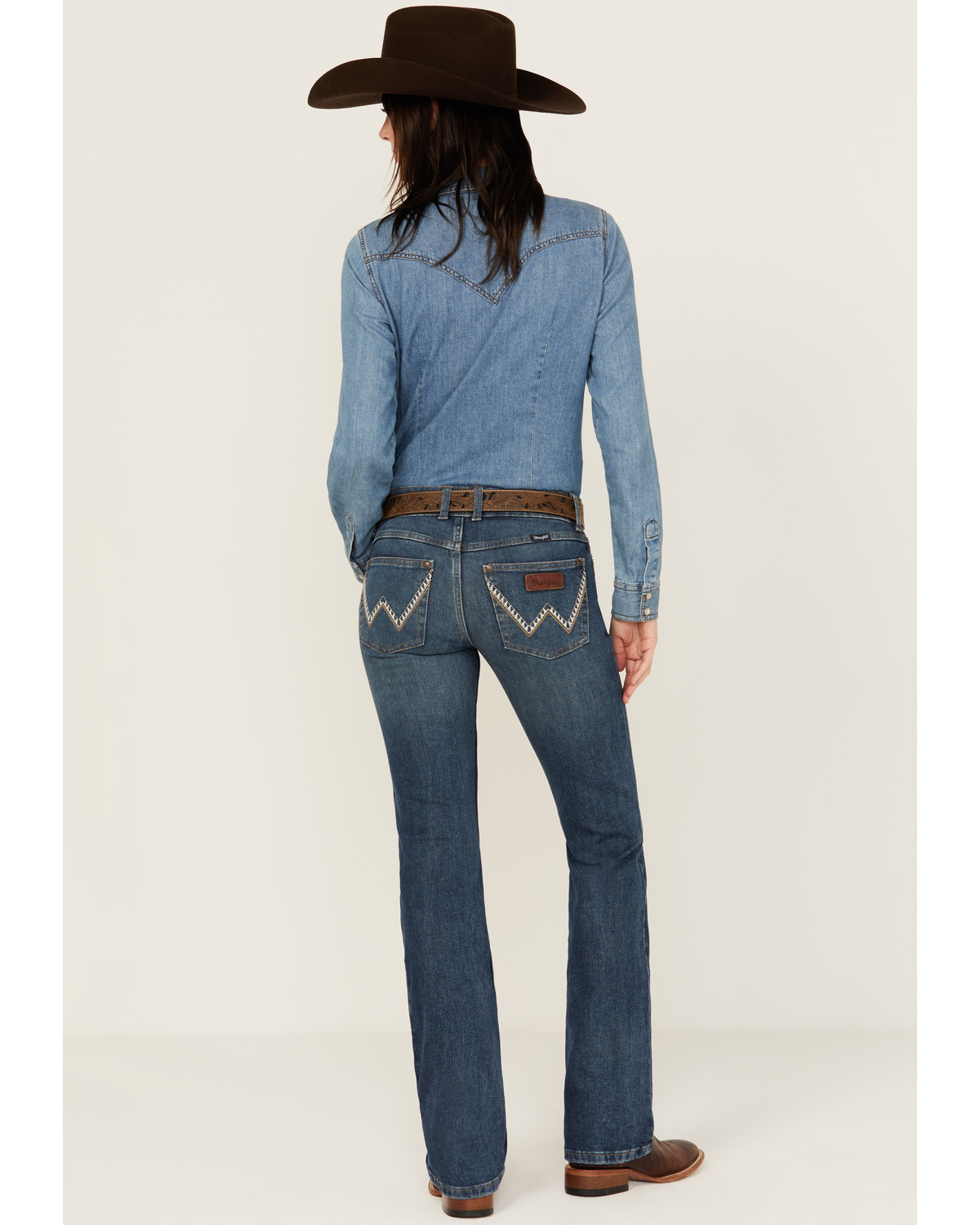 Wrangler Retro Women's Mae Medium Wash Mid Rise Stretch Bootcut Jeans