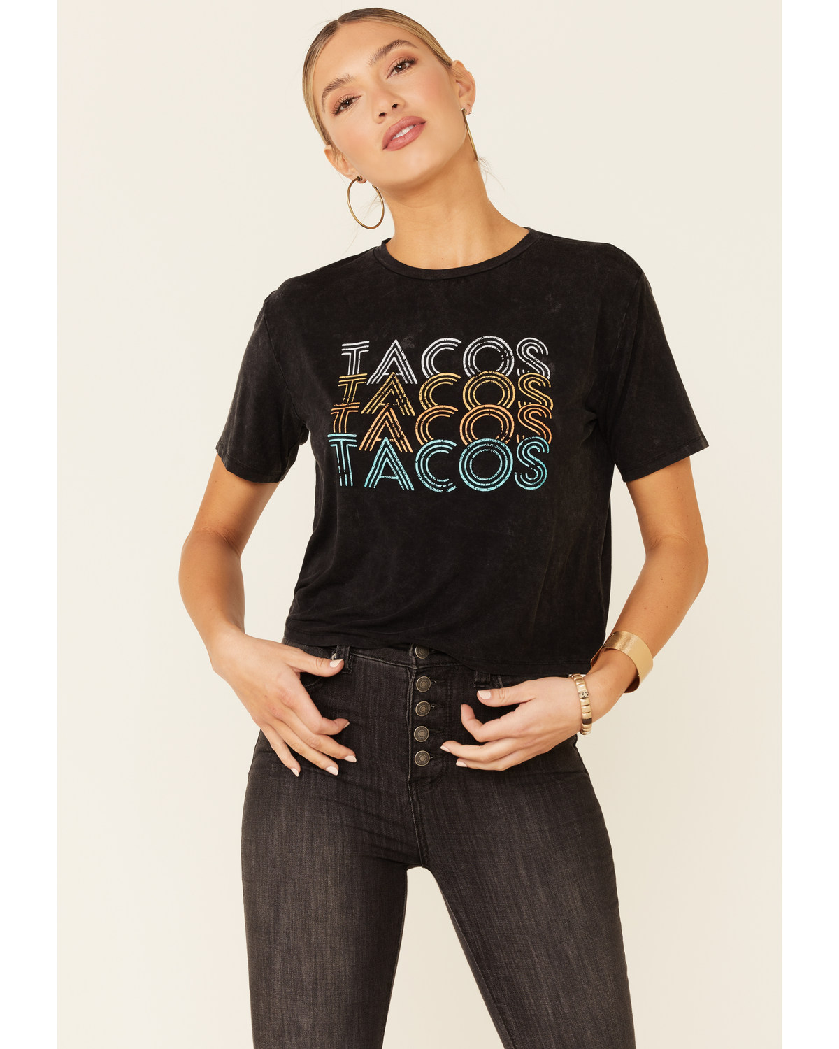 Rock & Roll Denim Women's Tacos Graphic Short Sleeve Tee