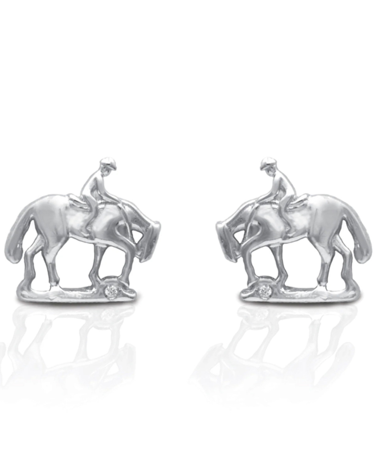 Kelly Herd Women's Silver Trail Horse Stud Earrings