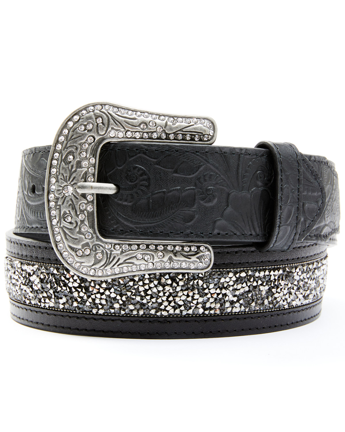 Shyanne Women's Pewter Stone Belt