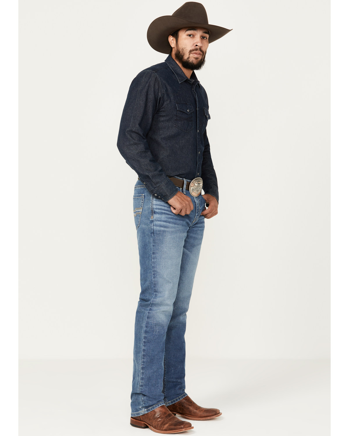Cinch Men's Jessie Medium Wash Stretch Straight Denim Jeans