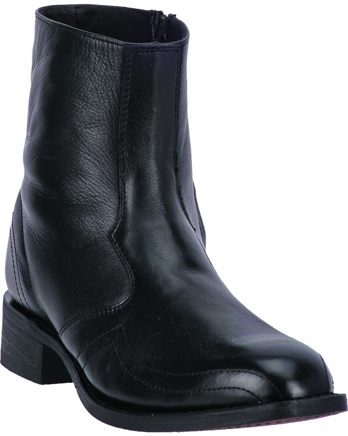 mens black leather side zip boots