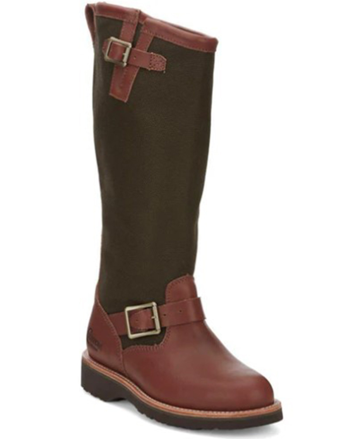 Chippewa Women's Snake Proof Pull On Leather Buckle Boot - Round Toe