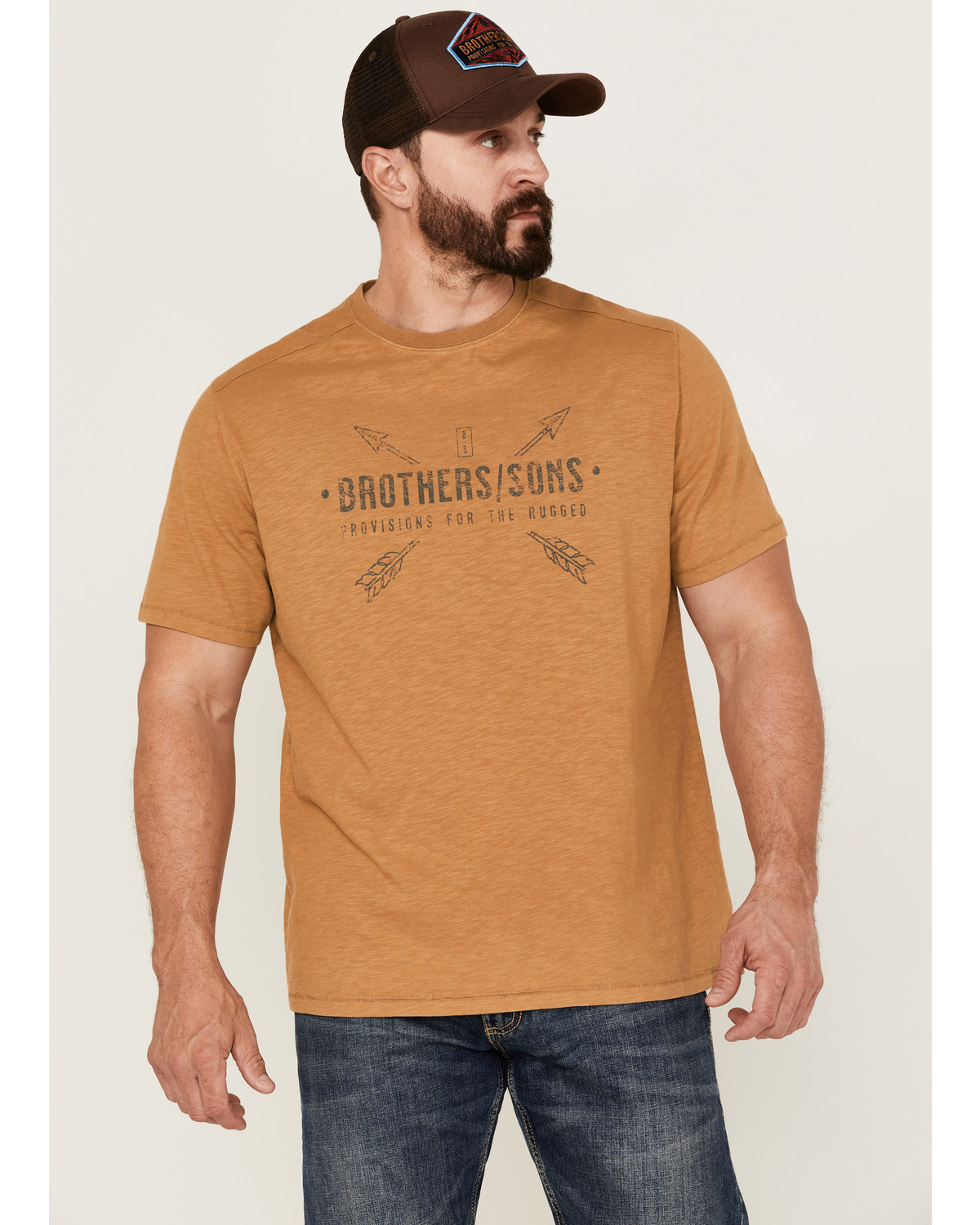 Brothers and Sons Men's Provisions Weathered Slub Graphic Short Sleeve T-Shirt