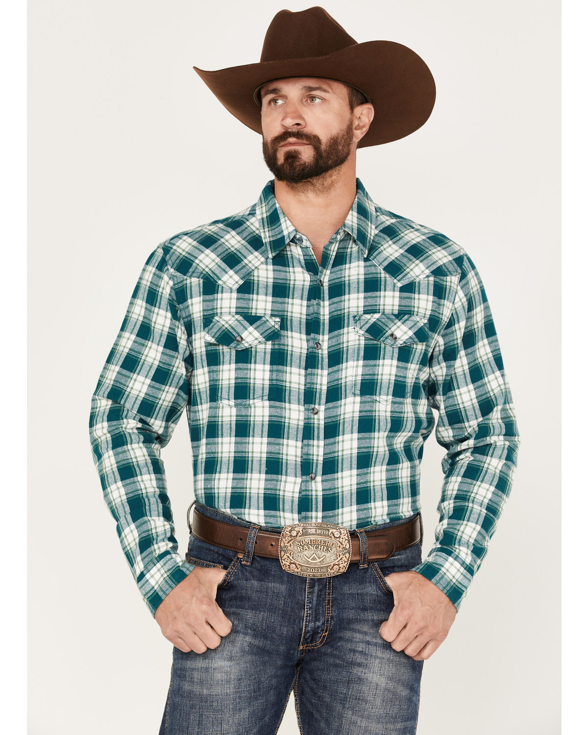 Cody James Men's Poway Plaid Print Snap Western Flannel Shirt