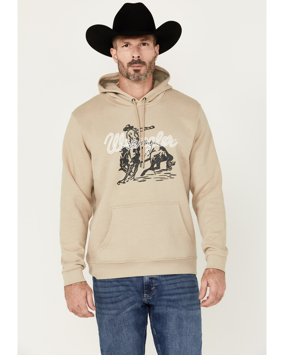 Wrangler Men's Cowboy Logo Hooded Sweatshirt