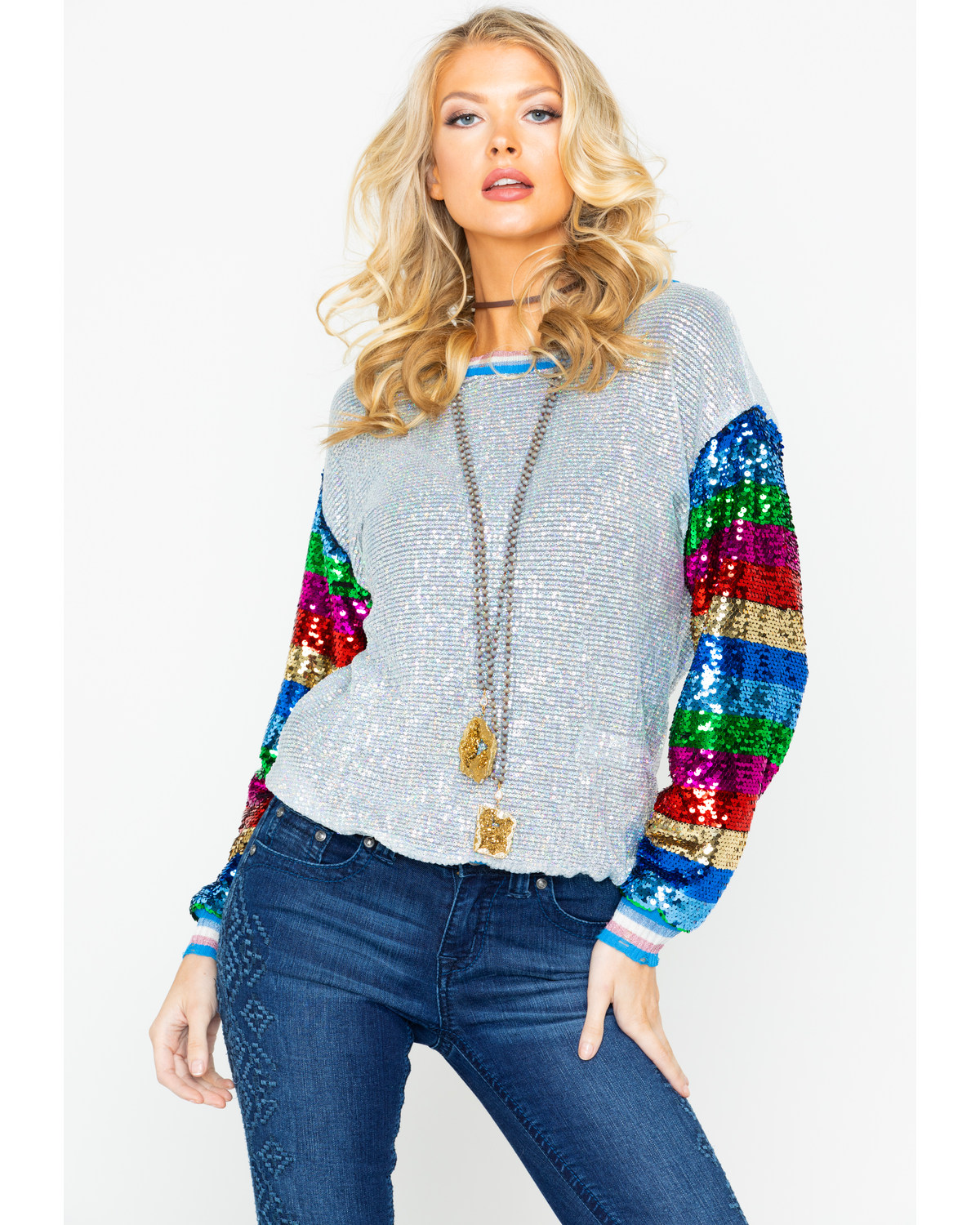 multicolour sequin top