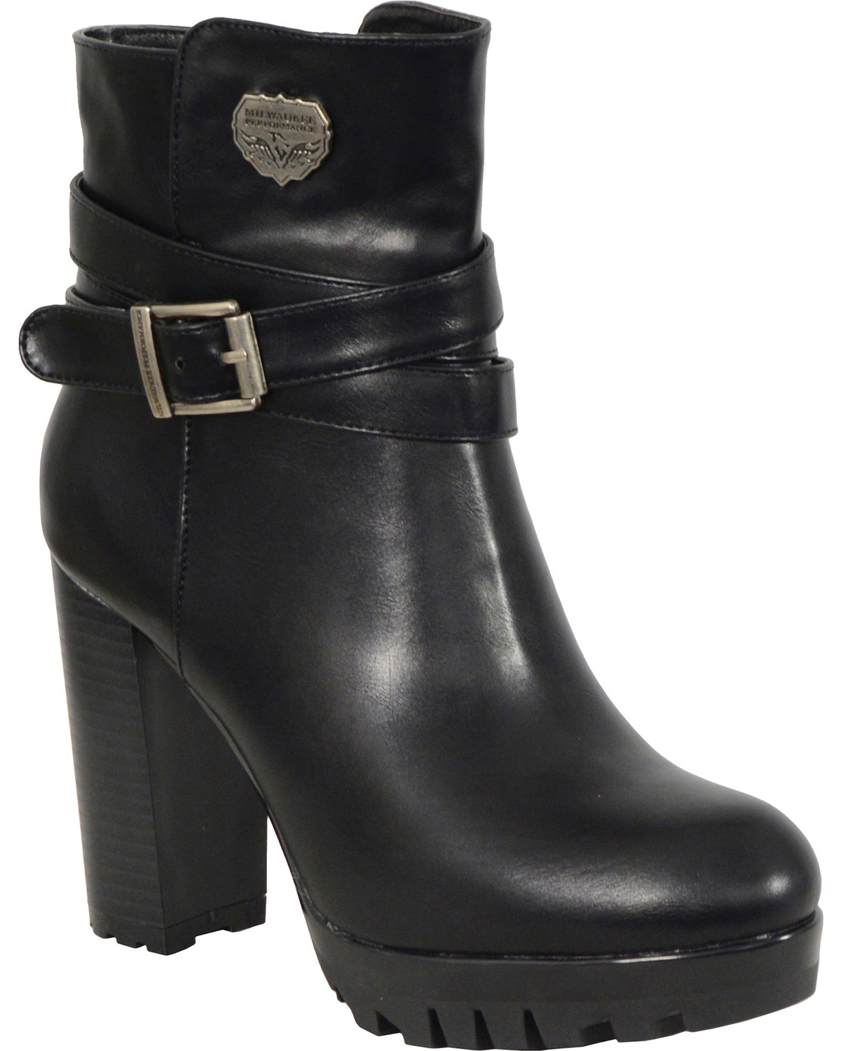 round toe boots with heel