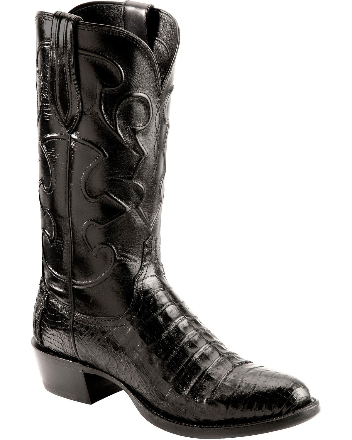 black croc western boots