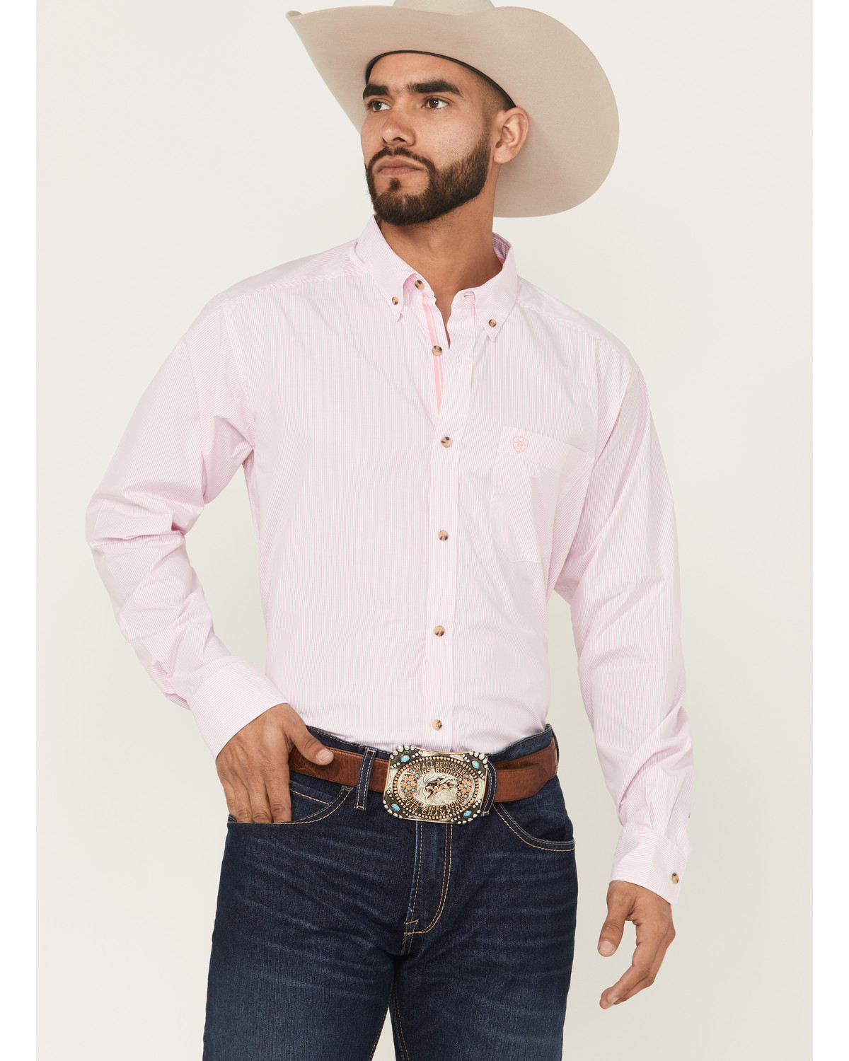 Ariat Men's Striped Long Sleeve Button-Down Western Shirt