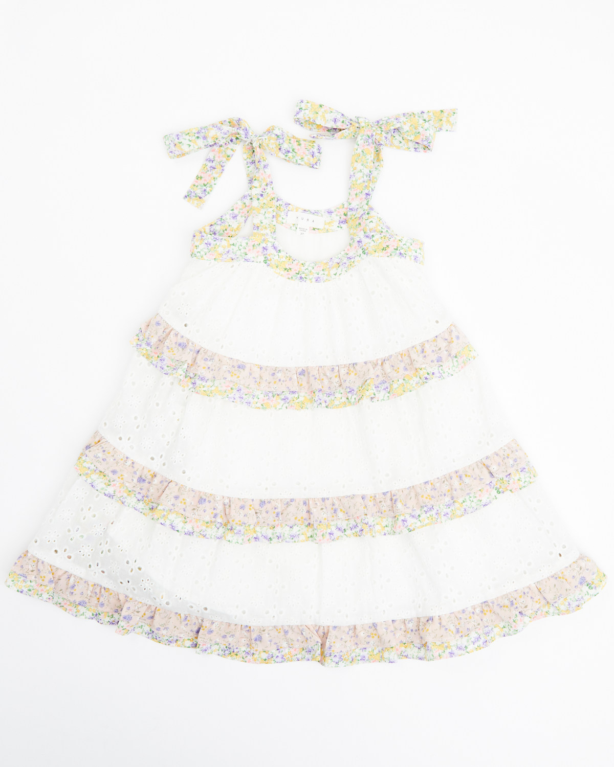Yura Toddler Girls' Tiered Ruffled Eyelet Dress