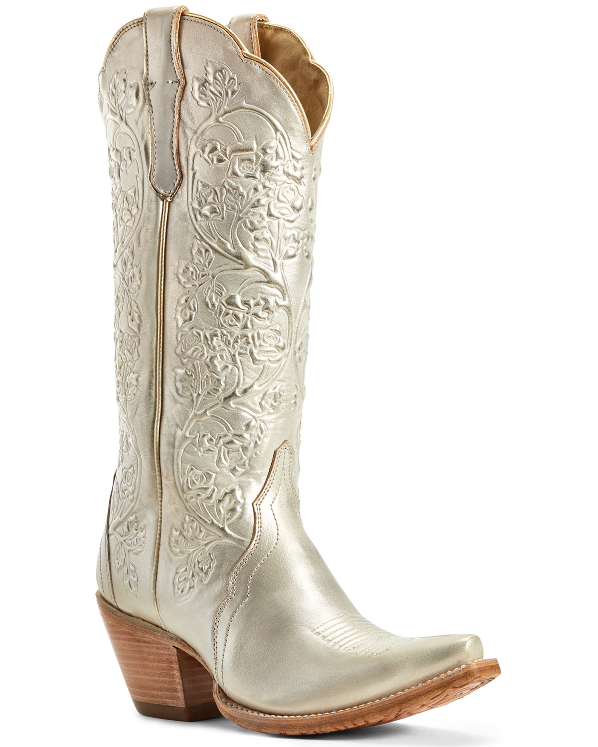 western boots beige