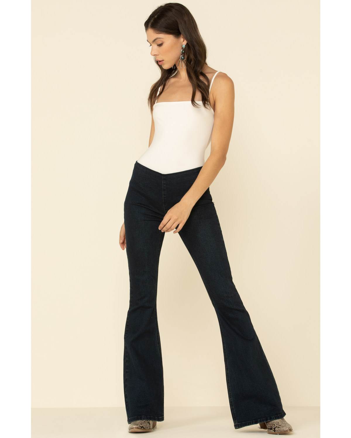 dark wash flare jeans womens