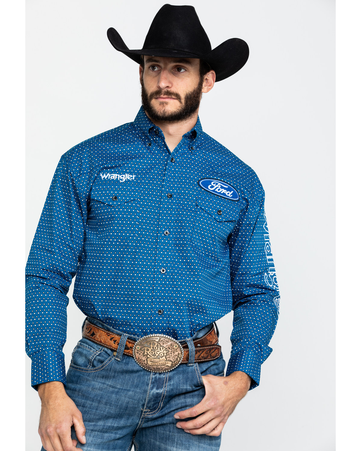 blue wrangler shirt