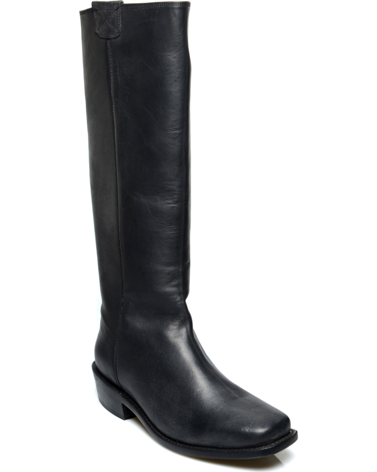 square toe leather boots