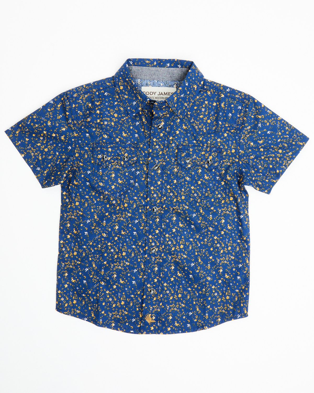 Cody James Toddler Boys' Meadowlark Floral Print Short Sleeve Snap Western Shirt