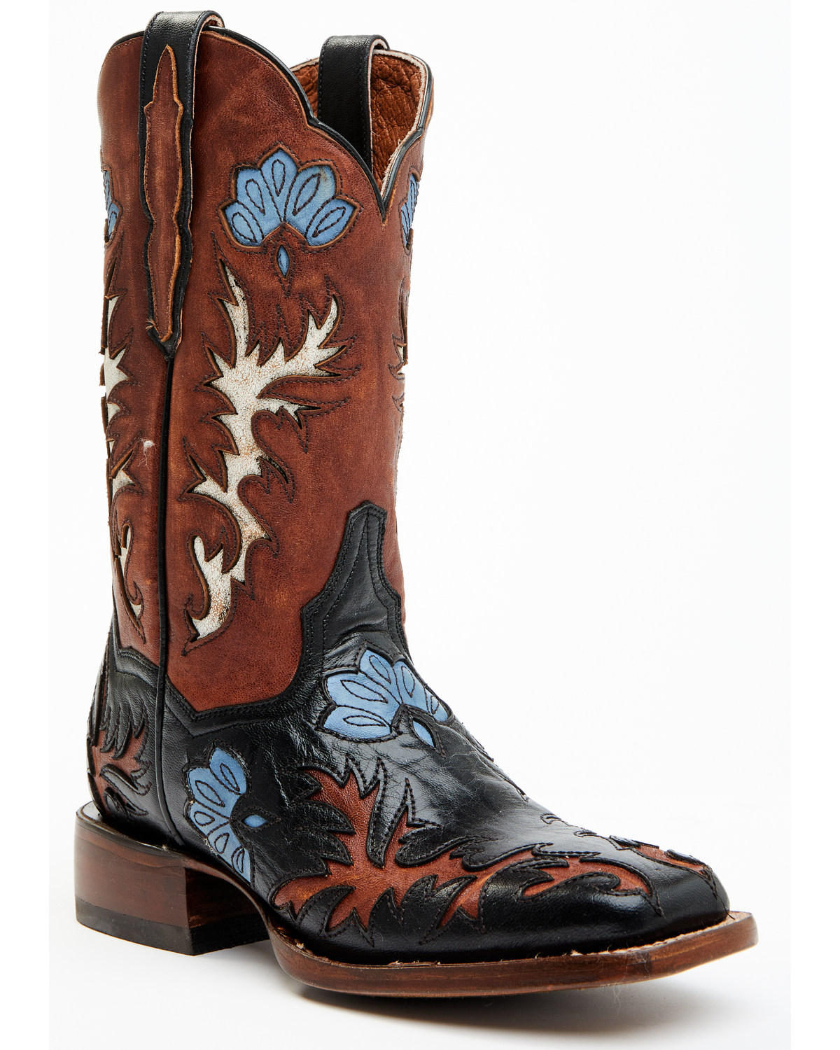 Dan Post Women's Tamarind Floral Leather Western Boots - Broad Square Toe