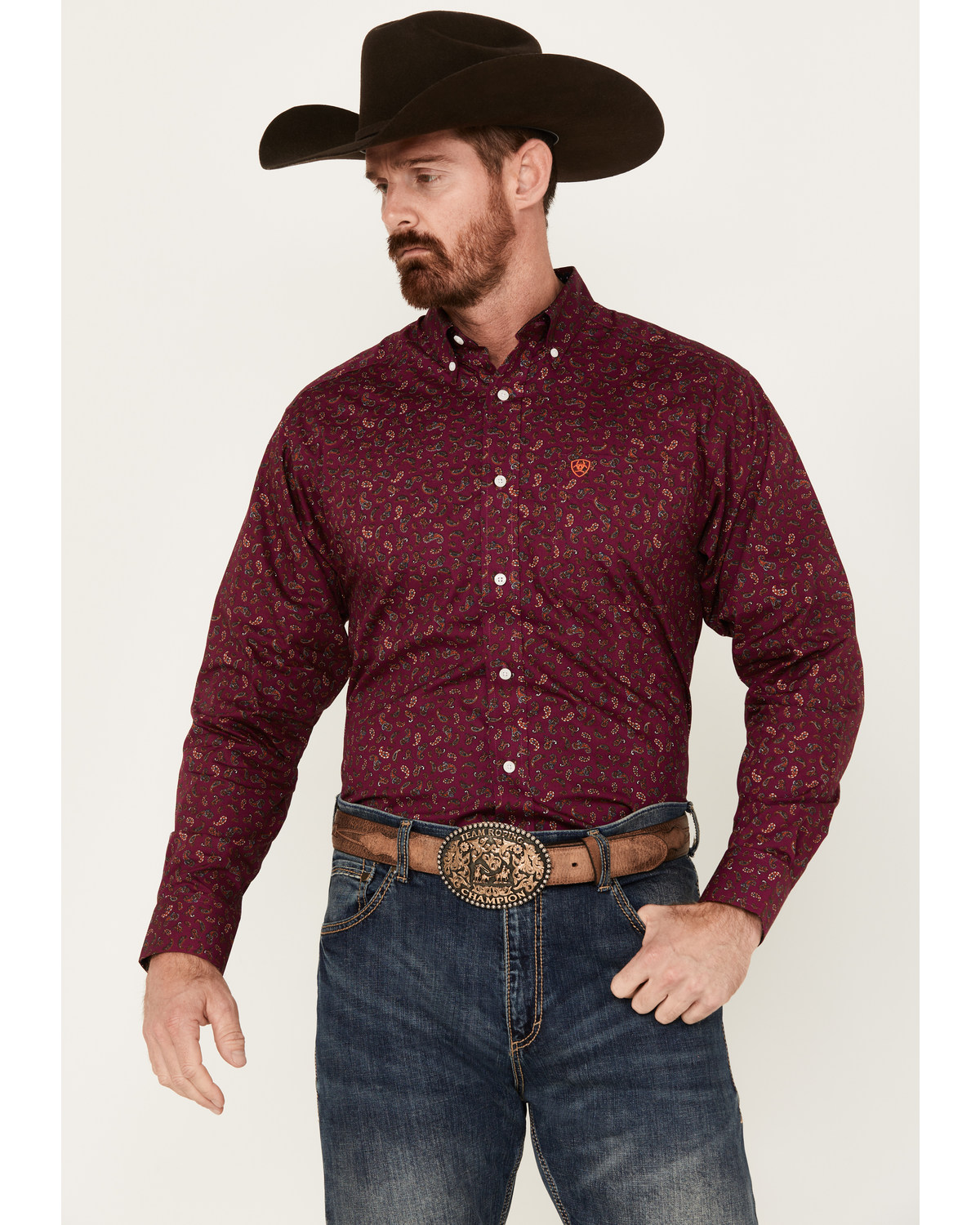 Ariat Men's Vernell Paisley Print Long Sleeve Button-Down Western Shirt