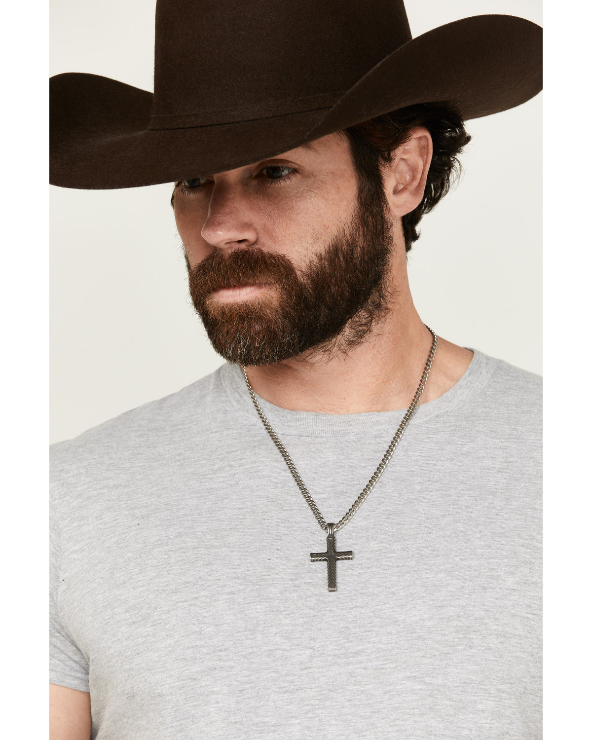 Cody James Men's Textured Chevron Cross Necklace
