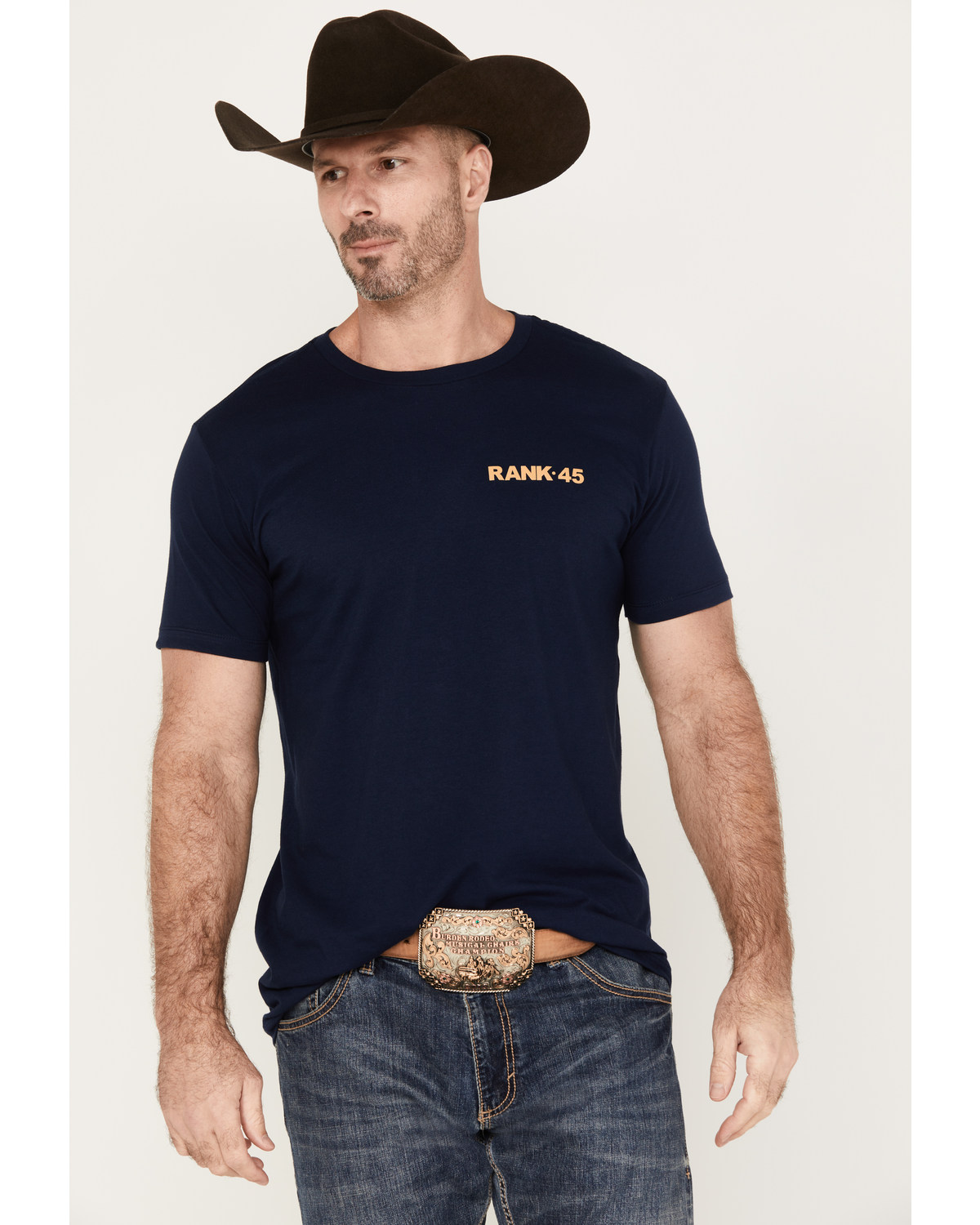 RANK 45® Men's Long Horn Short Sleeve Graphic T-Shirt