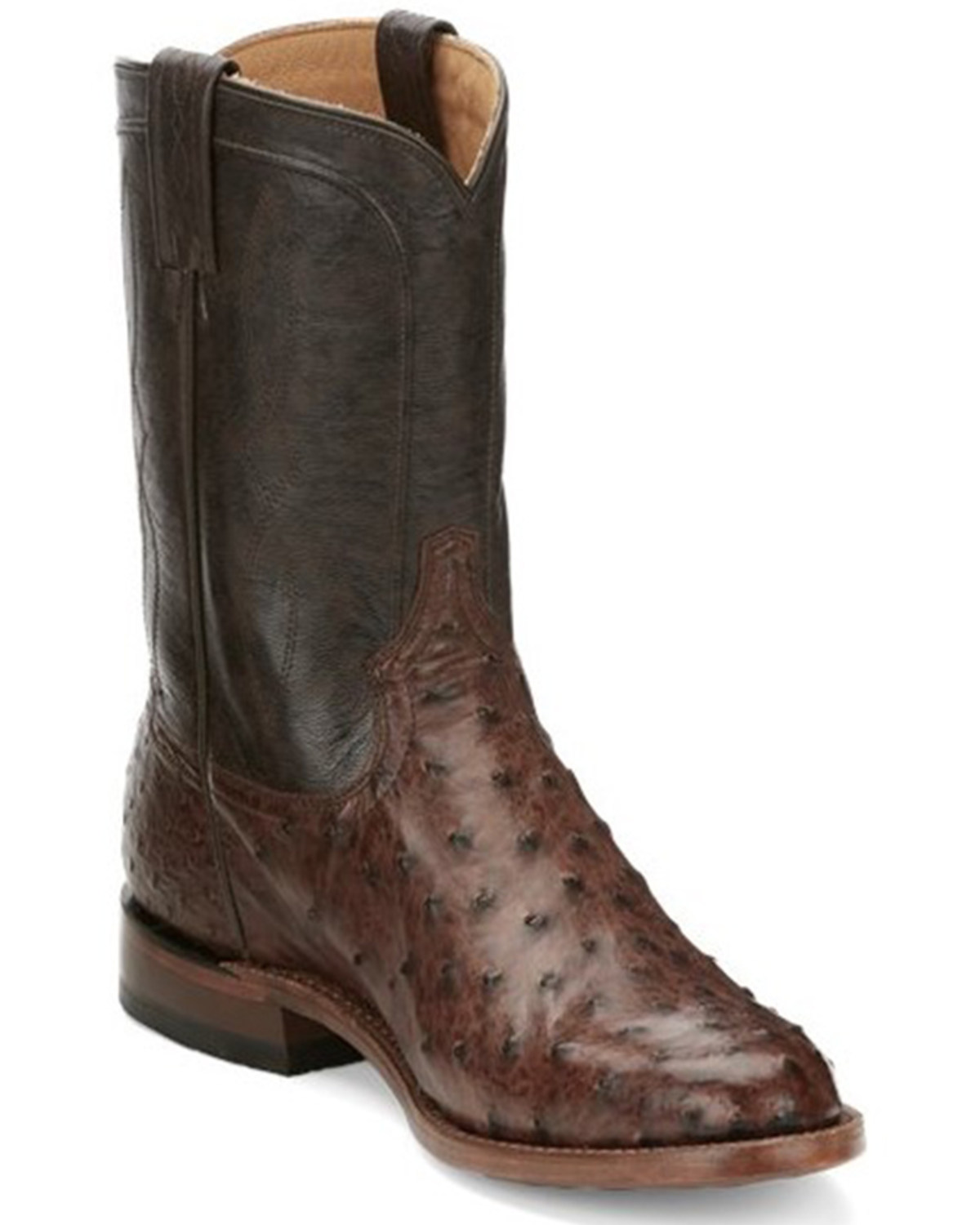 Tony lama men's smooth ostrich exotic boots top