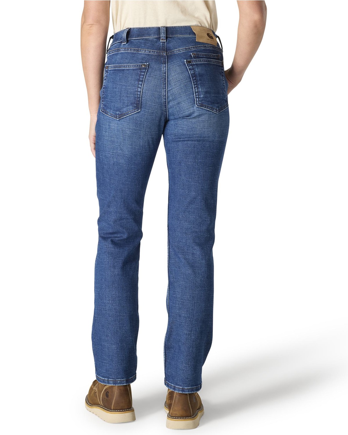 Carhartt Women's Essential Dark Wash Relaxed Fit Stretch Denim Jeans