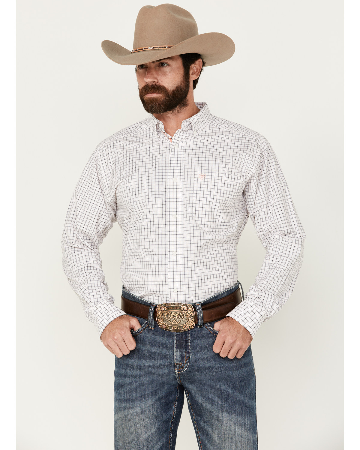 Ariat Men's Pro Series Tristin Checkered Print Long Sleeve Button-Down Western Shirt