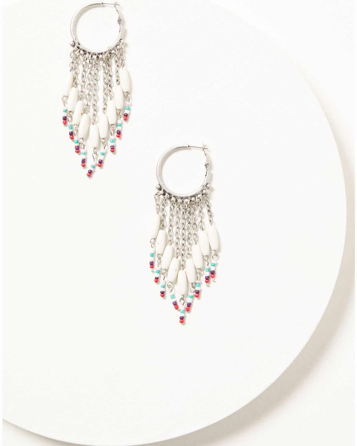 Cowgirl Confetti Women's Beaded Fringe Hoop Spice of Life Earrings