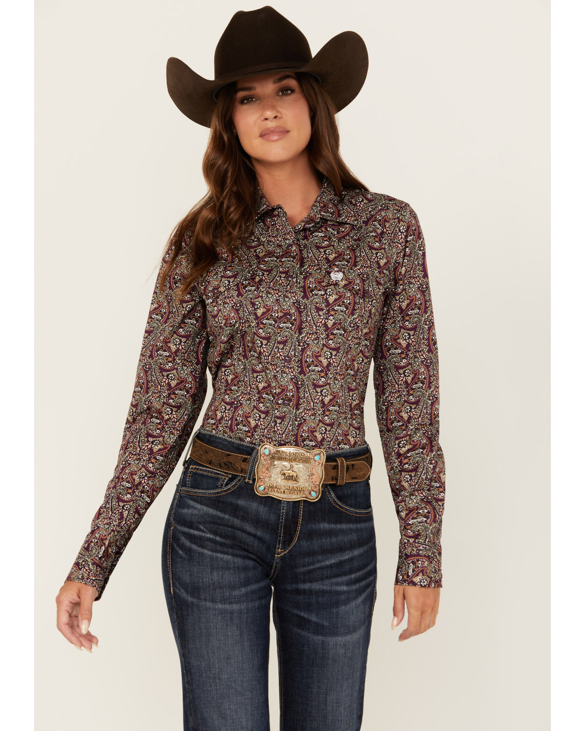 Cinch Women's Printed Long Sleeve Snap Western Shirt