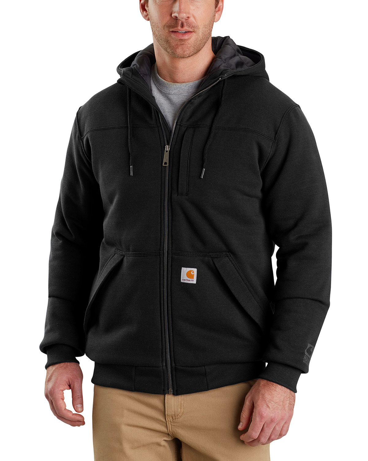 Carhartt Men's Rain Defender Rockland Quilt-Lined Hooded Work Jacket ...