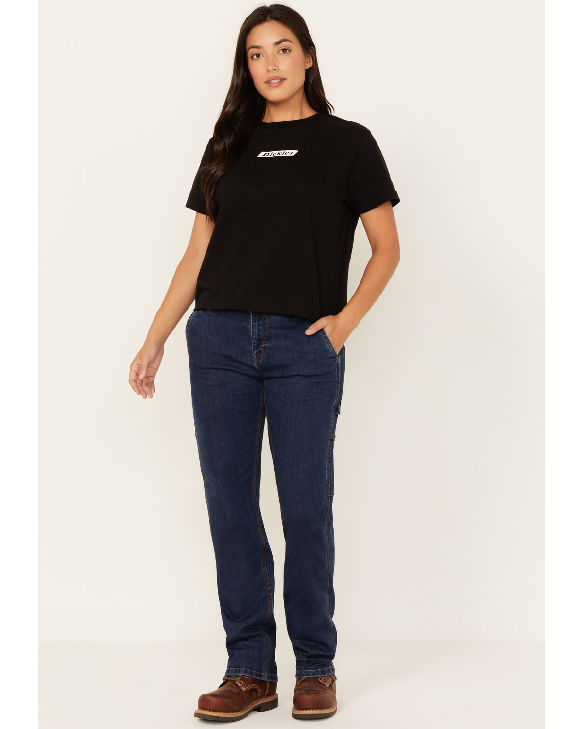 Dickies Women's Relaxed Fit Carpenter Straight Denim Jeans
