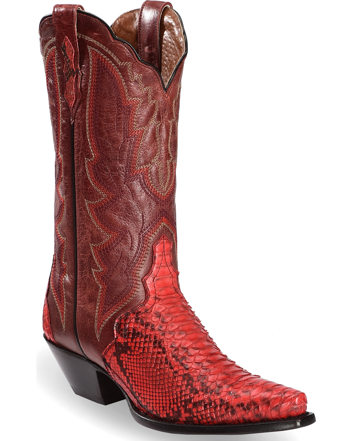 red snakeskin cowboy boots