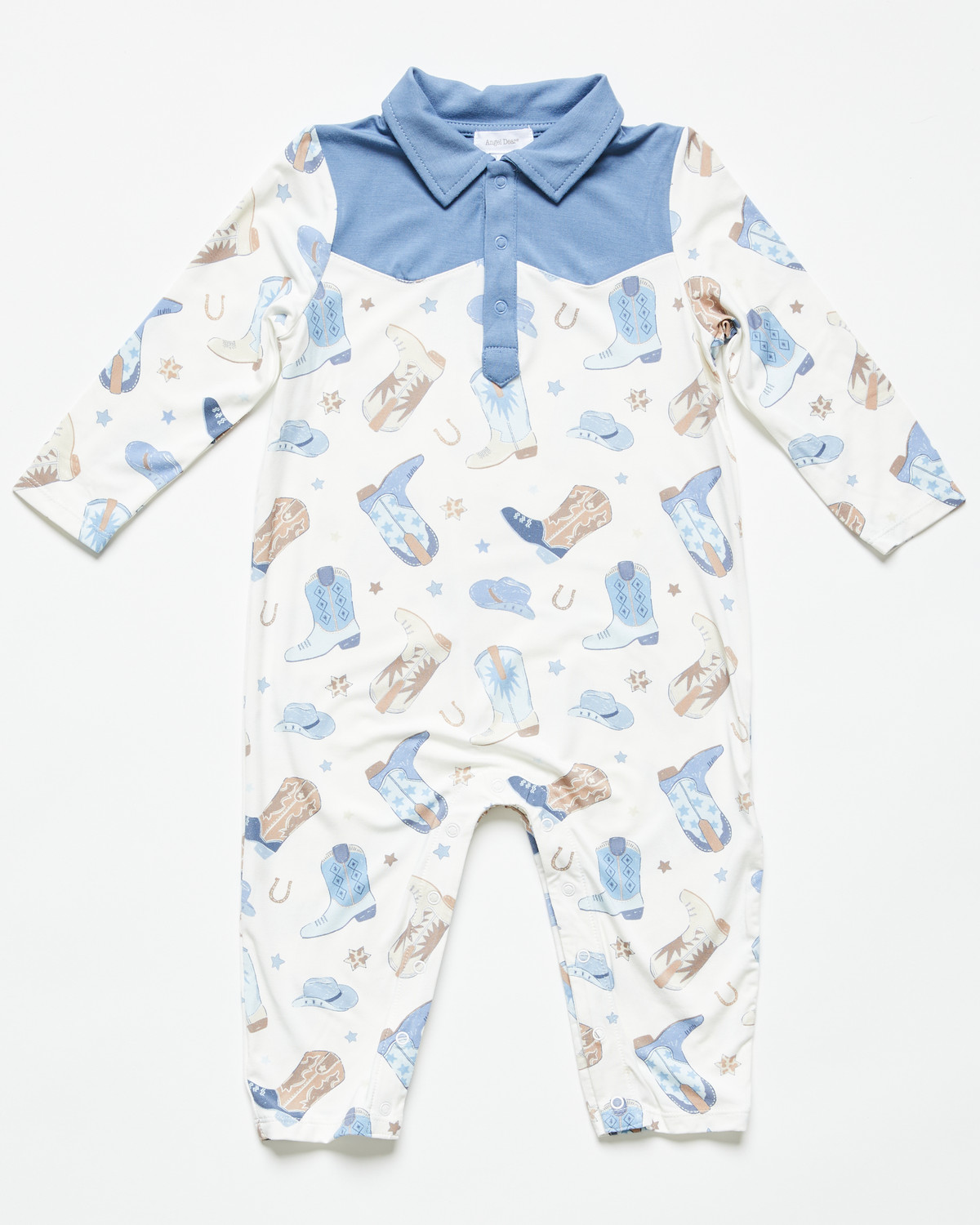 Angel Dear Infant Boys' Boot Conversation Print Long Sleeve Onesie