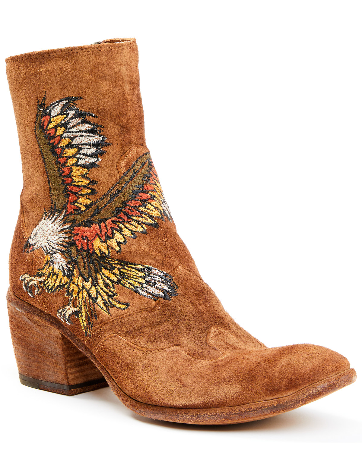 Marco Delli Women's Embroidered Eagle Fashion Booties - Round Toe