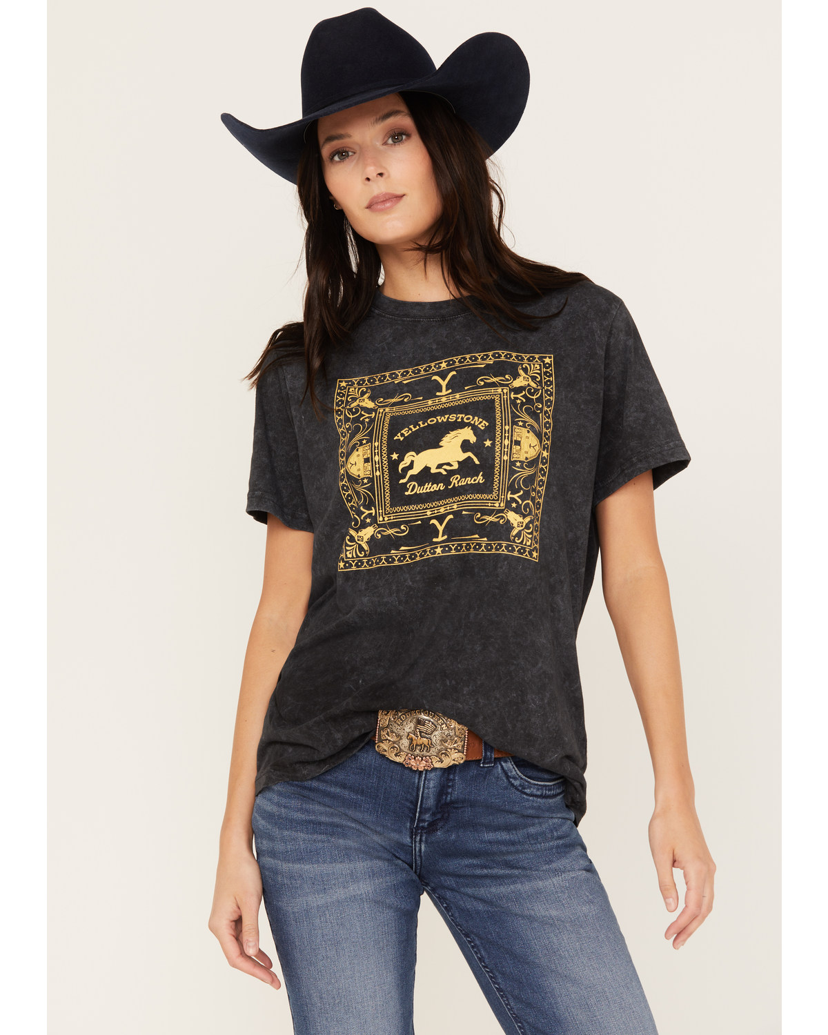 Paramount Network's Yellowstone Women's Bandana Short Sleeve Graphic Tee