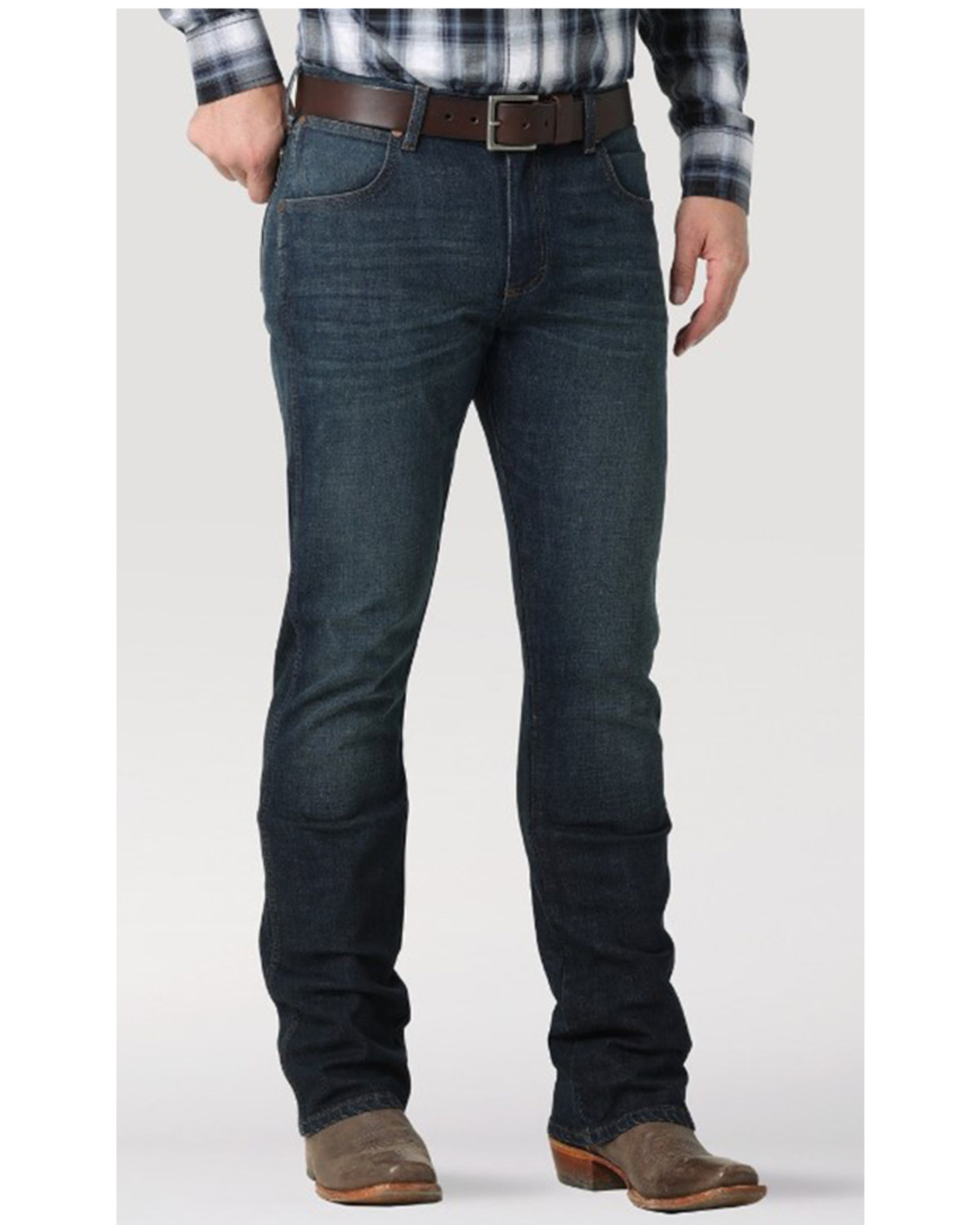 Wrangler Retro Men's Timber Dark Wash Slim Fit Bootcut Stretch Denim Jeans