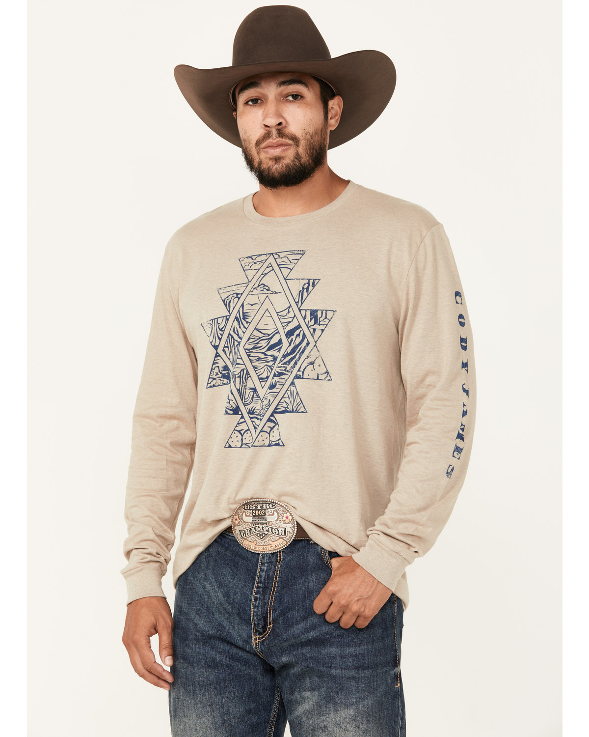 Cody James Men's Southwestern Scenic Long Sleeve Graphic T-Shirt