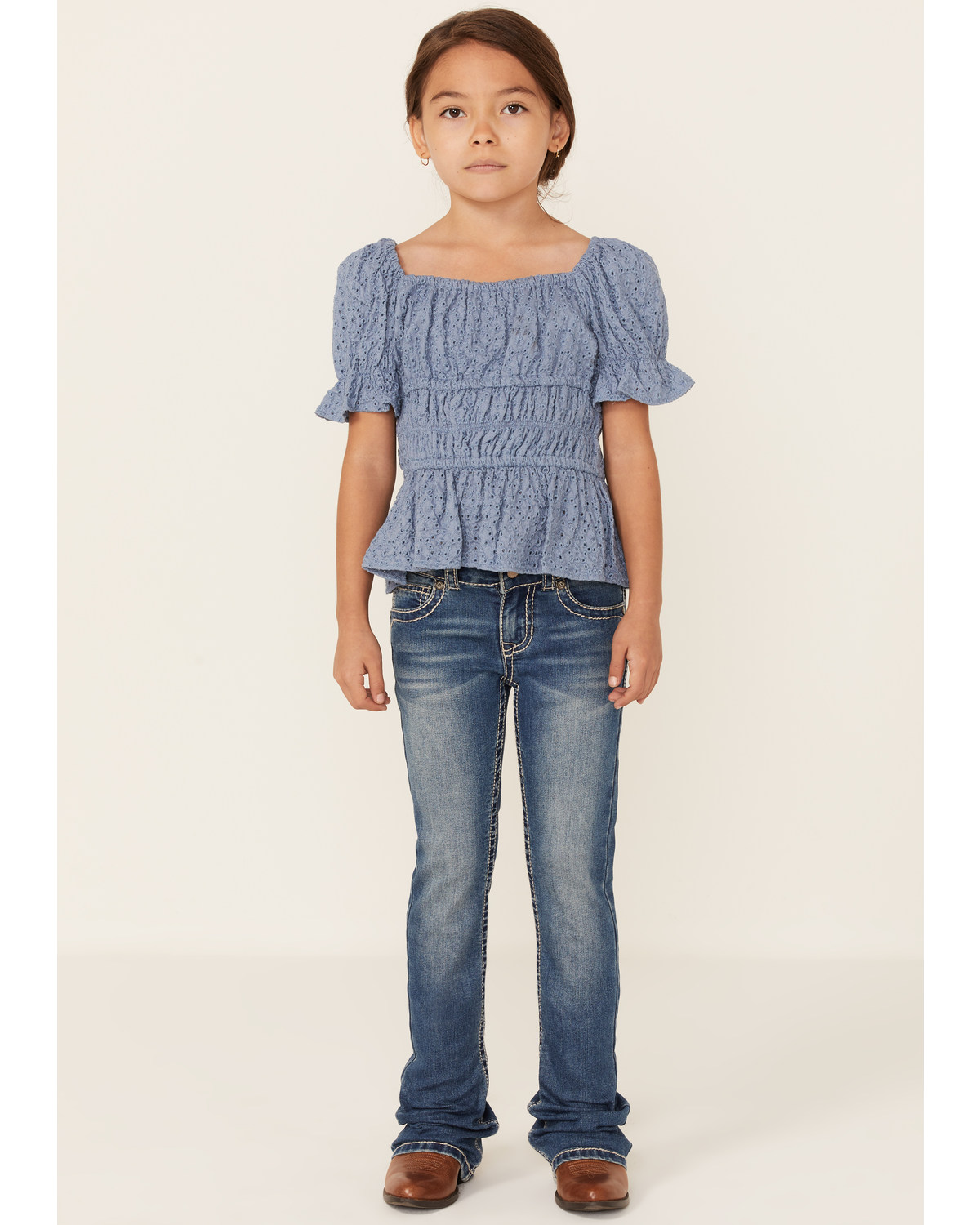 Shyanne Girls' Floral & Swirl Bootcut Jeans