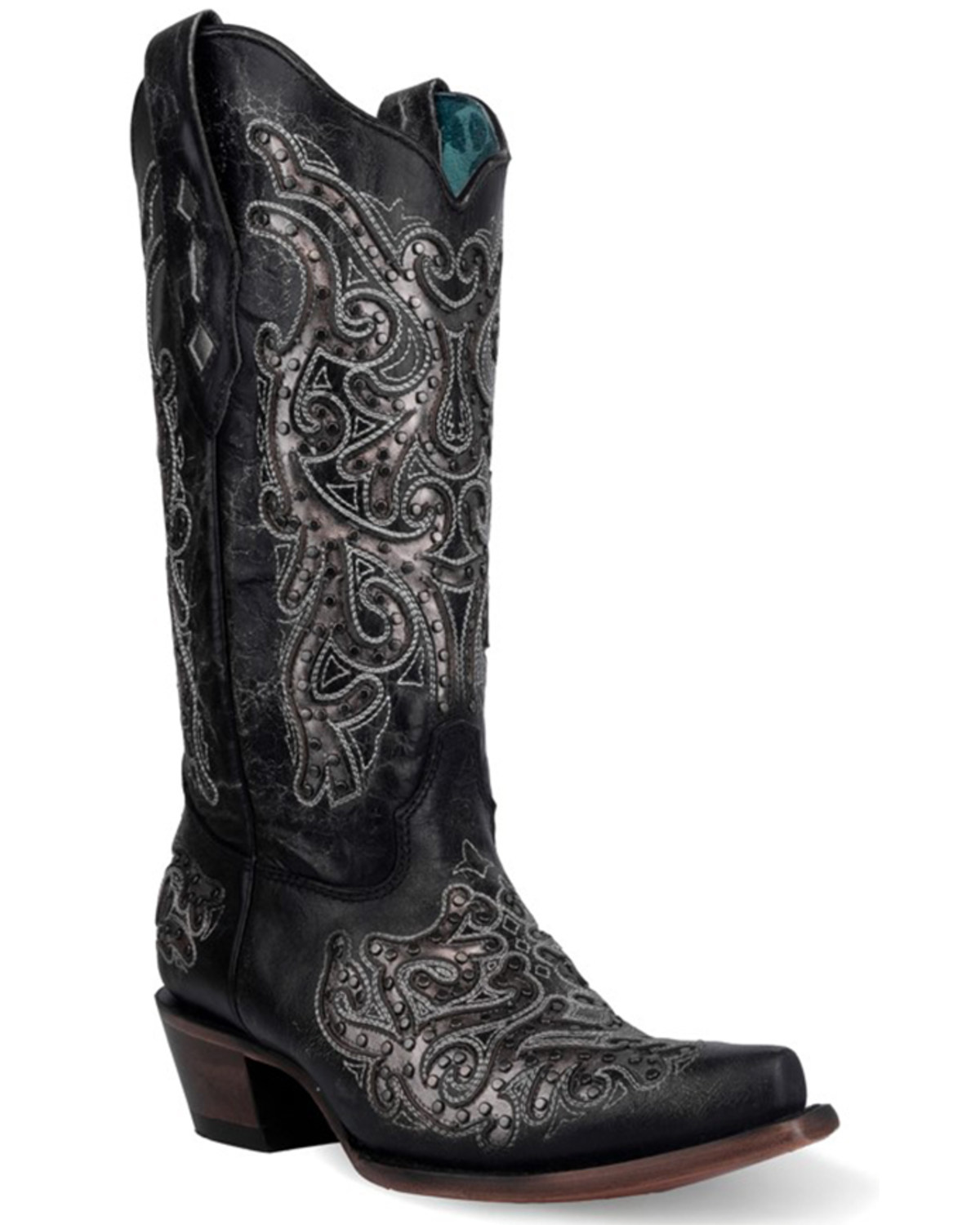 Corral Women's Studded Inlay Western Boots - Snip Toe