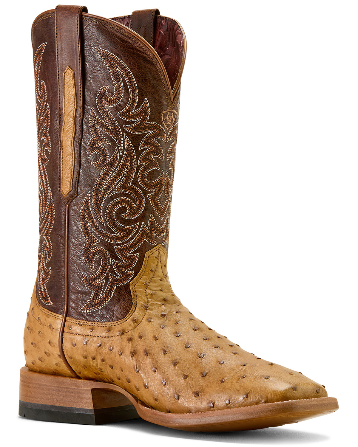 Ariat Men's Classic Cash Exotic Ostrich Western Boots - Broad Square Toe