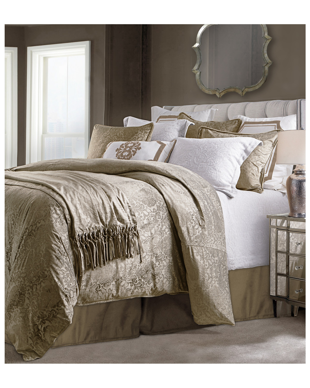 Hiend Accents Diane Embossed Super King Velvet Comforter Set
