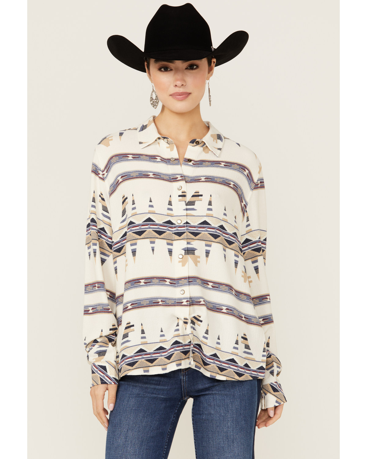 Idyllwind Women's Featherlight Printed Long Sleeve Pearl Snap Western Shirt